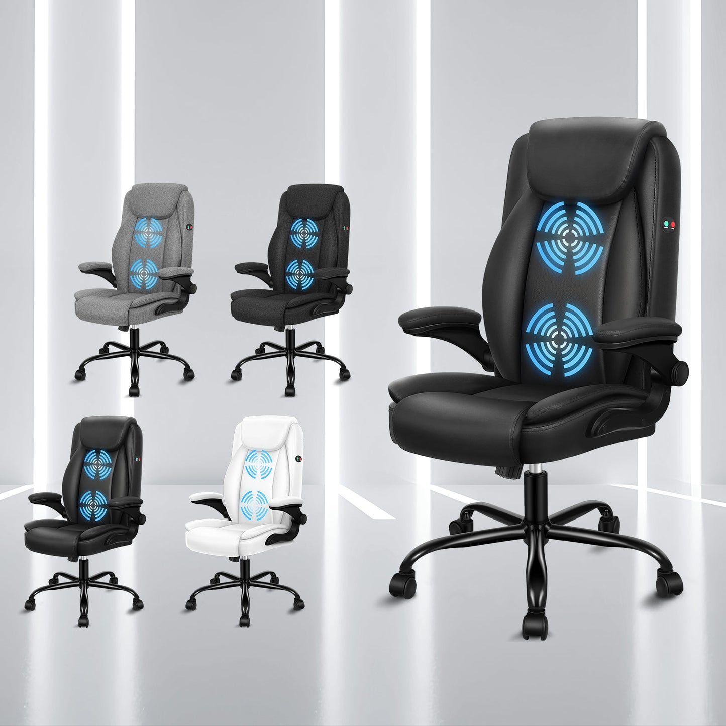 ALFORDSON Massage Bürostuhl Chefsessel Gepolstert Computerstuhl Gaming-Sitz